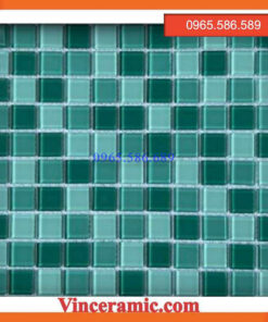Gạch mosaic thuỷ tinh VINK31 xanh hồ bơi
