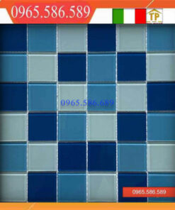 Gạch Mosaic thuỷ tinh màu xanh VINT4821