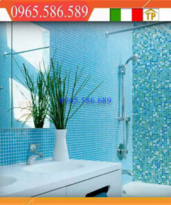 Gạch Mosaic thuỷ tinh màu xanh VINTB039