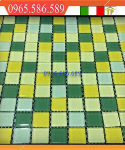 Gạch Mosaic thuỷ tinh màu vàng-xanh VINTB081
