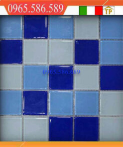 Gạch Mosaic thuỷ tinh màu xanh đậm-nhạt VINTB105