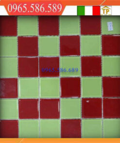 Gạch Mosaic thuỷ tinh màu đỏ vàng VINTB096