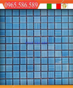 Gạch Mosaic thuỷ tinh màu xanh hồ bơi VINTB006