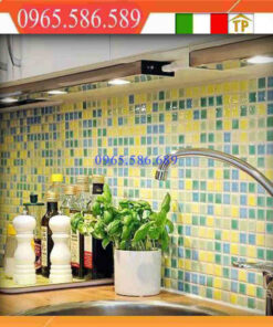 Gạch Mosaic thuỷ tinh màu vàng-xanh VINTB007
