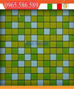 Gạch Mosaic thuỷ tinh màu vàng-xanh trắng VINTB008