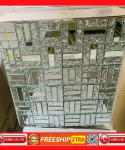 Gạch Mosaic thuỷ tinh trắng xám tráng gương VINTT017