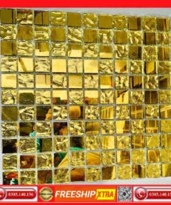 Gạch Mosaic thuỷ tinh màu vàng lung linh