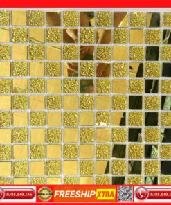 Gạch Mosaic thuỷ tinh màu vàng VINTT10