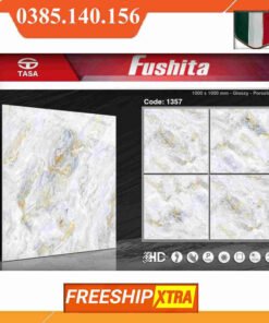 Gạch 1mx1m Fushita 1357 vân đá trắng xám