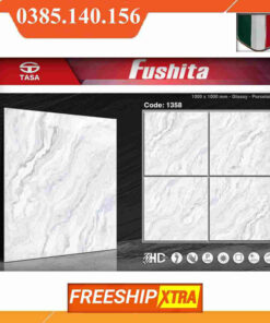 Gạch 1mx1m Fushita 1358 vân đá Marbal trắng xám