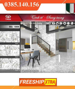Gạch 60x120 Fushita 1808 vân trắng xám