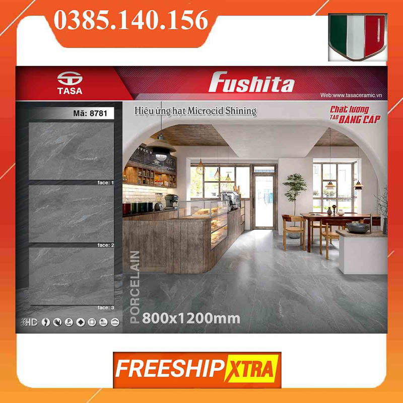 Gach 80x120 Fushita 8781 xám đậm