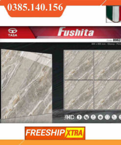 Gạch 80x80 Fushita 8962 đá Marbal bóng kính xám