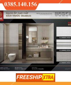 Gạch 30x60 Prime 9563-9564-9565 đá mờ màu xám