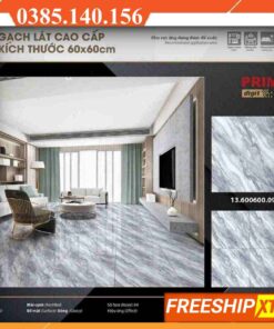 Gạch 60x60 Prime 09727 vân mây màu xám