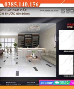 Gạch 60x60 Prime 39057 màu trắng vân xám - calacata