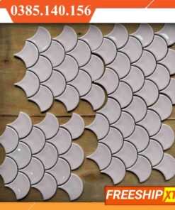 Gạch Mosaic gốm vảy cá màu hồng VINVC907