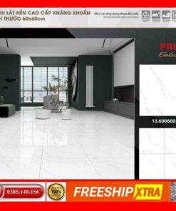 Gạch 60x60 Prime 20102 màu trắng vân xám