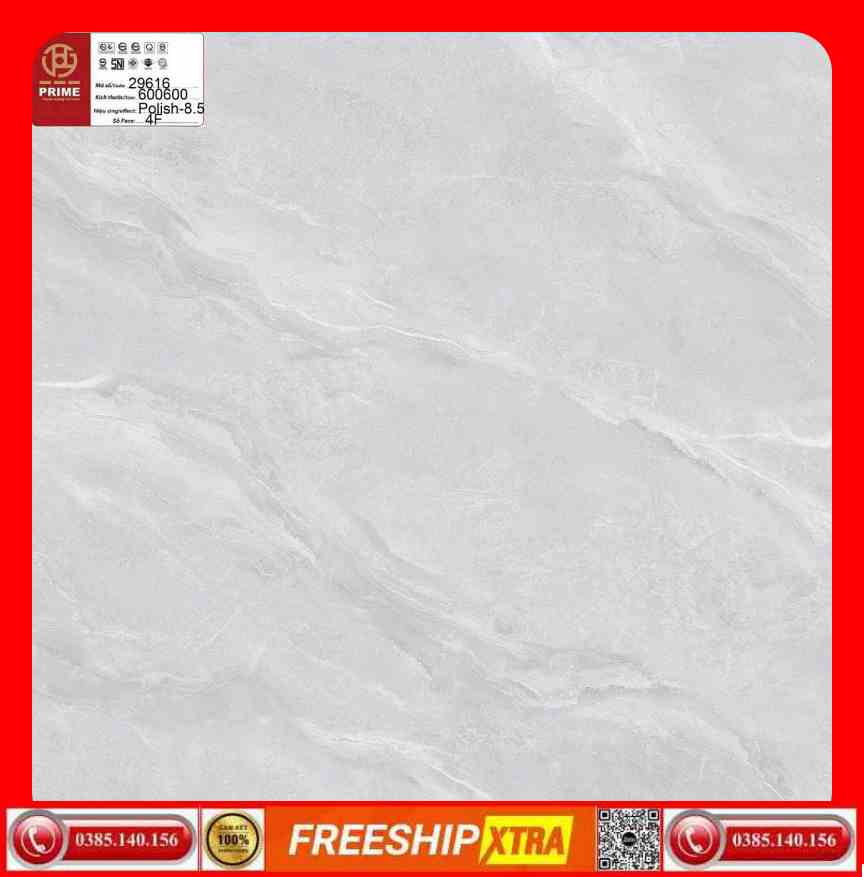 Gạch 60x60 Prime 29616 màu xám nhạt