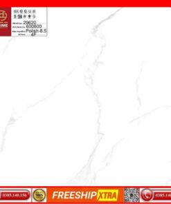 Gạch 60x60 Prime 29620 màu trắng vân xám khói bóng kính
