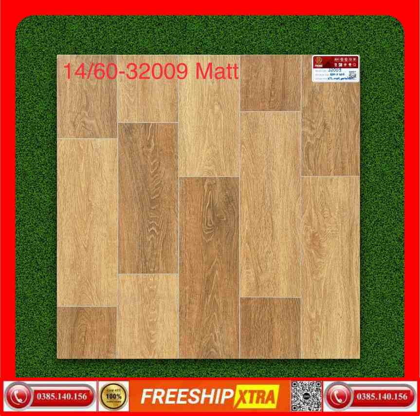 Gạch 60x60 Prime 32009 vân gỗ mờ màu nâu