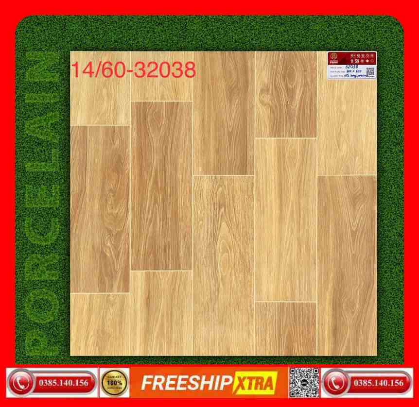 Gạch 60x60 Prime 32038 vân gỗ màu nâu