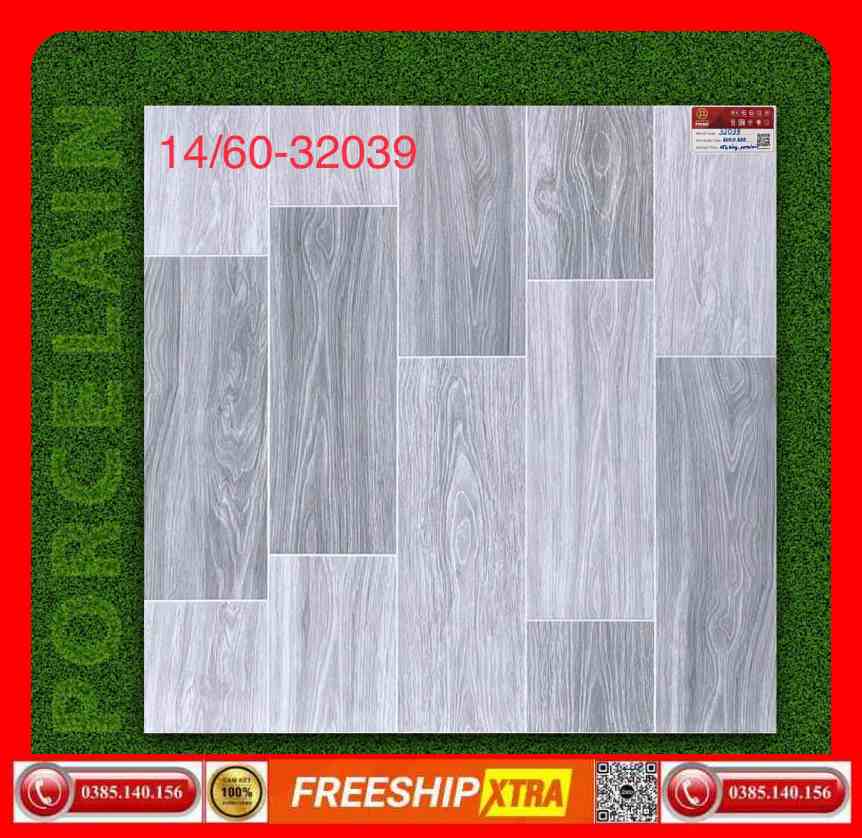 Gạch 60x60 Prime 32039 vân gỗ màu xám