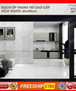 Gạch 60x90 Prime 8052-8053 màu trắng xám ốp tường