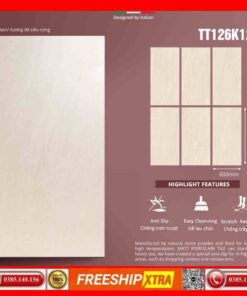 Gạch 60x120 prime TT126K12 đá mờ mịn màu vàng kem