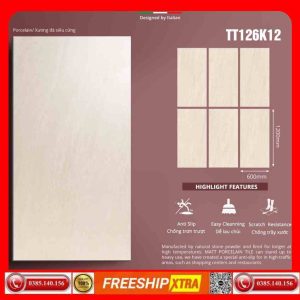 Gạch 60x120 prime TT126K12 đá mờ mịn màu vàng kem