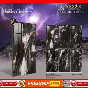 Gạch 80x160 Apodio 8033 vân đá Marbal màu đen xám