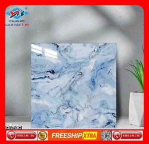 Gạch 80x80 Ý Mỹ Pierre Cardin F88018 màu xanh