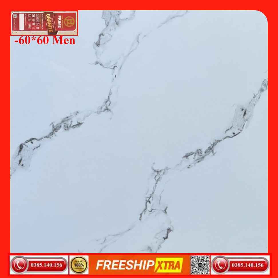 Gạch lát 60x60 Prime 15218 trắng vân xám khói