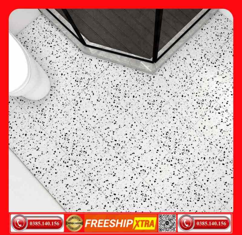 Gạch 30x30 Terrazzo 3002 màu trắng mè đen mờ-matt