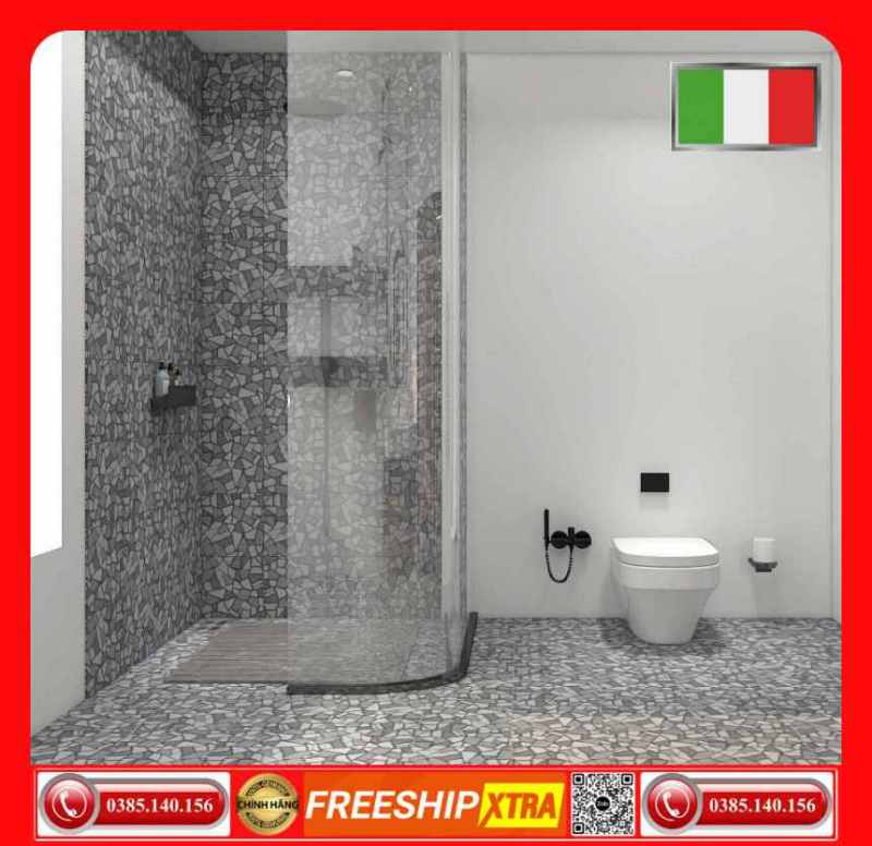 Gạch 30x30 Terrazzo 3001 màu xám mờ-matt