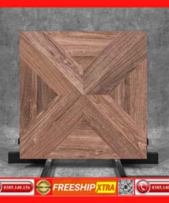 Gạch 60x60 India Teak Almond gỗ nâu 3D