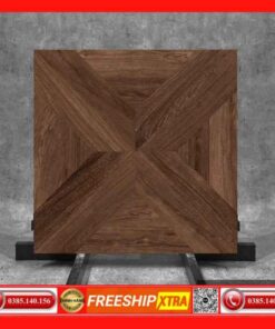 Gạch 60x60 India Teak Coco gỗ nâu đậm 3D