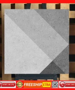 Gạch 60x60 India Terrazzo Fusion Arte mờ xám hình học