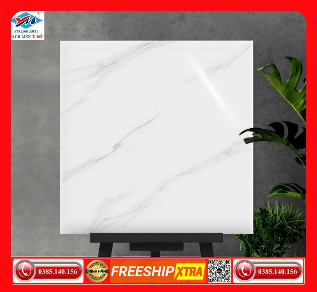 Gạch 60x60 Ý Mỹ đá bóng kính trắng xám