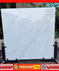 Gạch 100x100 India Polished 7102 trắng vân xám Calacatta