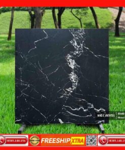 Gạch 80x80 INDIA-Magic-Aventus đá mờ đen tia chớp xám