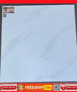 Gạch 60x60 Ý Mỹ EP69011 Pierre-Cardin trắng vân xám bóng