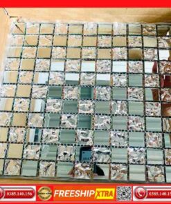 Gạch Mosaic thuỷ tinh màu trắng bạc