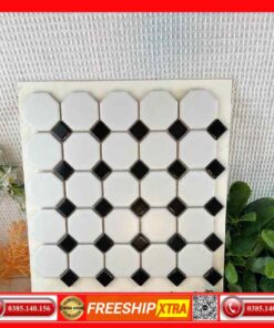 Gạch Mosaic gốm G-Luxury028 trắng đen