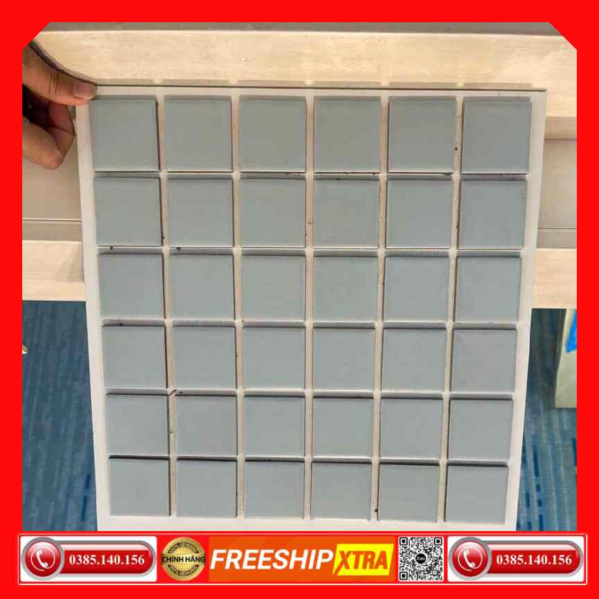 Gạch Mosaic gốm MG458 màu xám mờ
