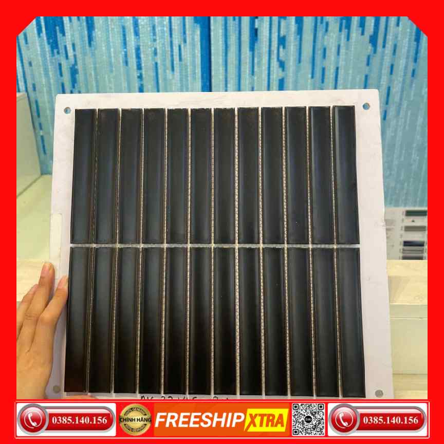 Gạch Mosaic que đũa MG221458M đen mờ
