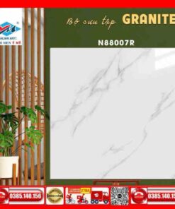 Gạch 80x80 Ý Mỹ Pierre-Cardin N88007R trắng xám Calacatta