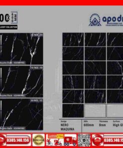 Gạch 30x60 Apodio A36NM9902 đen tia chớp