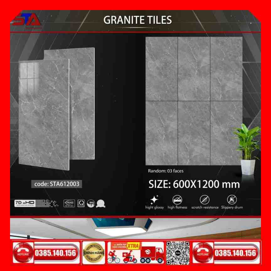 Gạch 60x120 Thắng Cường-STA612003 màu xám