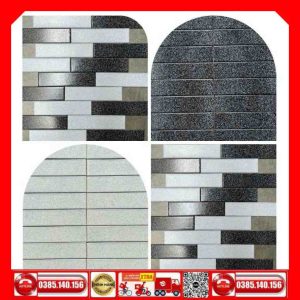 Gạch Thẻ Trang Trí 6x24 xám chấm bi